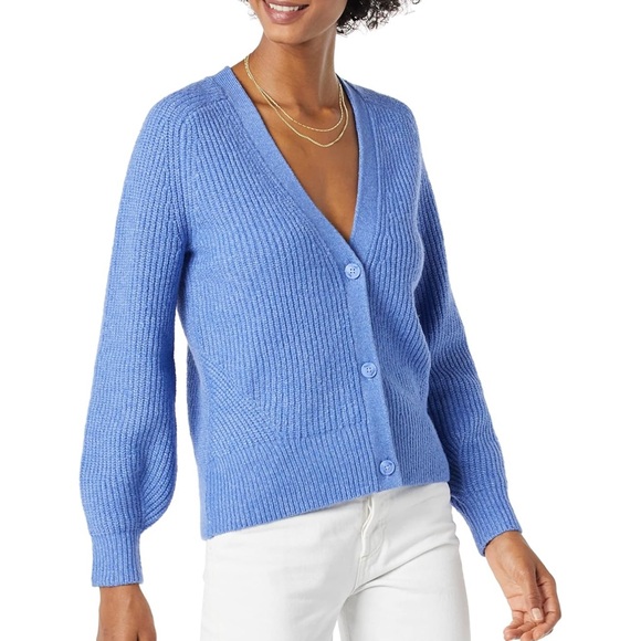 Amazon Essentials Women's Soft Touch Ribbed Blouson
Cardigan, sz L - Picture 1 of 16